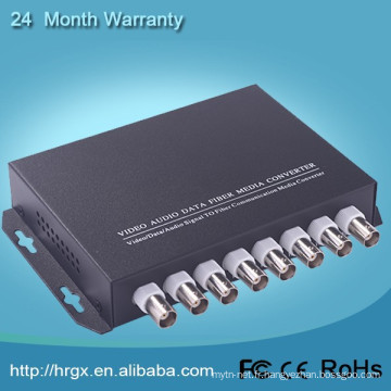 Moniteur vidéo multiplexeur 8 canaux fibre optique à convertisseur coaxial avec RS485